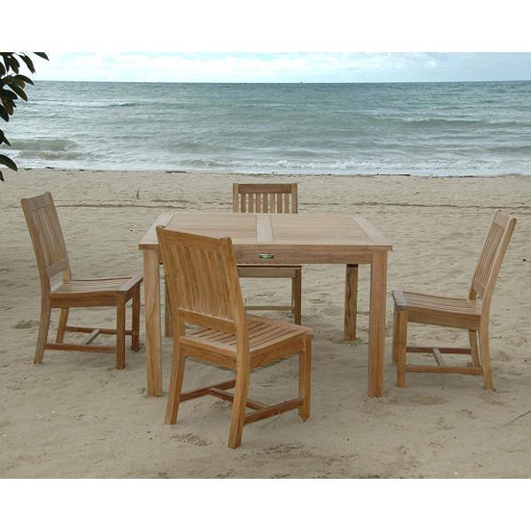 Anderson Teak Windsor Rialto Side Chair 5-Pieces Dining Table Set Dining Set
