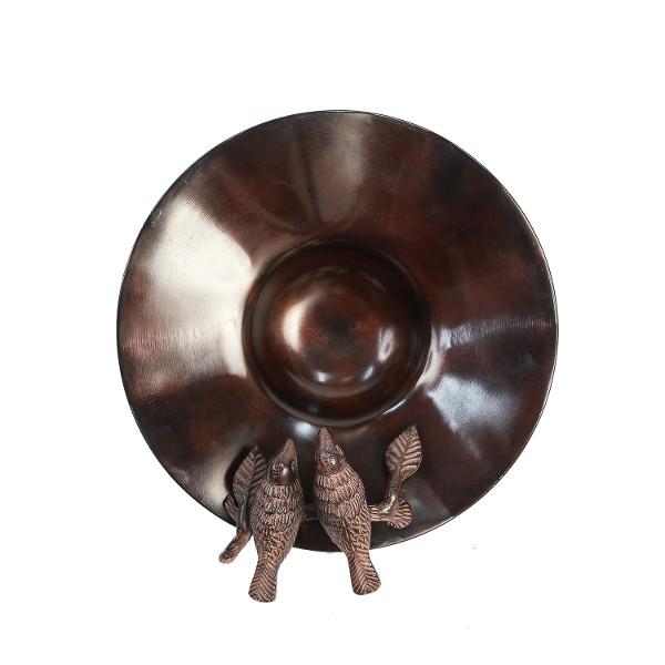 Antiqued Birdbath with Birds Birdbath with Birds
