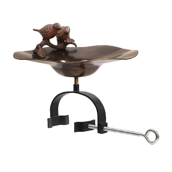 Antiqued Birdbath with Birds Birdbath with Birds