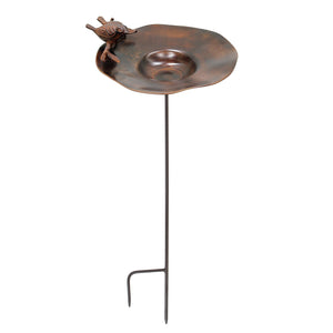Antiqued Birdbath with Birds Birdbath with Birds Birdbath With Stake