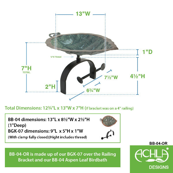 Aspen Leaf Birdbath Birdbath