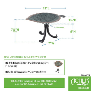Aspen Leaf Birdbath Birdbath