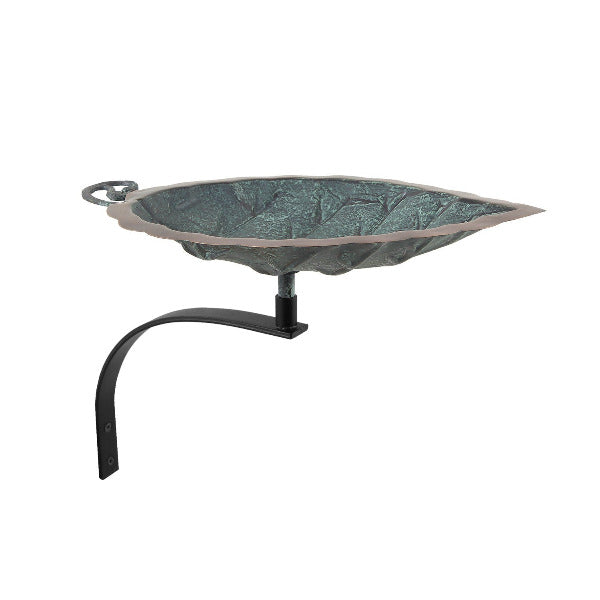 Aspen Leaf Birdbath Birdbath with Wall Mount Bracket
