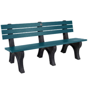 Aurora Traditional Park Bench Dining Set 6 ft / Nantucket Blue