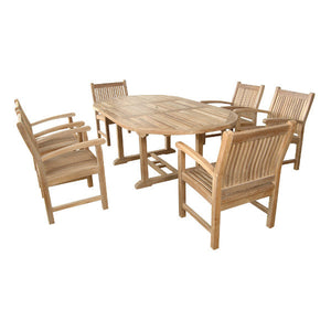Bahama Sahara Armchair 7-Pieces 87" Oval Dining Set Dining Set
