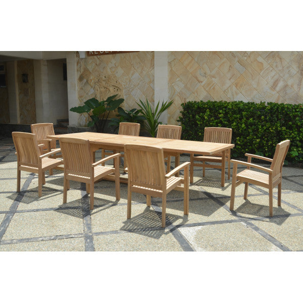 Bahama Stackable Sahara 9-Pieces Rectangular Dining Set A Dining Set