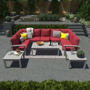 Bespoke Deep Seating 12 pc Sectional Sofa Set with Conversation and 2 Side Table Sectional Set
