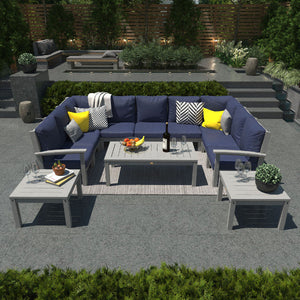Bespoke Deep Seating 12 pc Sectional Sofa Set with Conversation and 2 Side Table Sectional Set