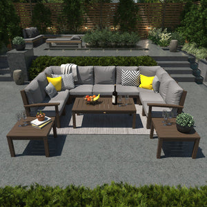 Bespoke Deep Seating 12 pc Sectional Sofa Set with Conversation and 2 Side Table Sectional Set