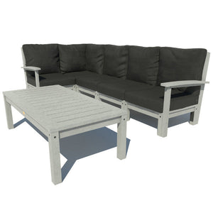 Bespoke Deep Seating 6 pc Sectional Set with Conversation Table Sectional Set Jet Black / Coastal Teak