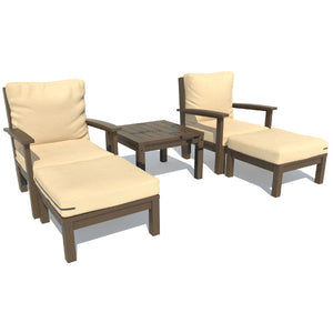 Bespoke Deep Seating Chaise Set with Side Table Chair Driftwood / Weathered Acorn