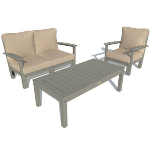 Bespoke Deep Seating Loveseat, Chair and Conversation Table Chair Dune / Coastal Teak