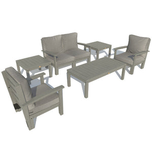 Bespoke Deep Seating Loveseat, Set of Chairs, Conversation and 2 Side Table Chair Stone Gray / Coastal Teak