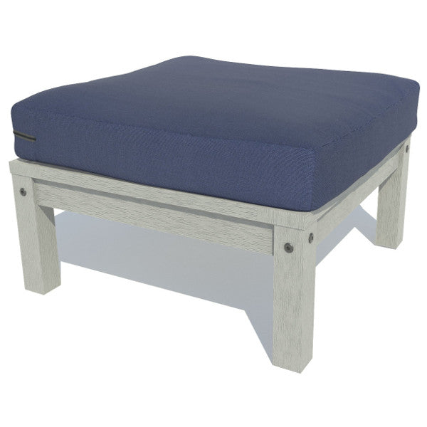 Bespoke Deep Seating Ottoman Chair Navy Blue / Coastal Teak