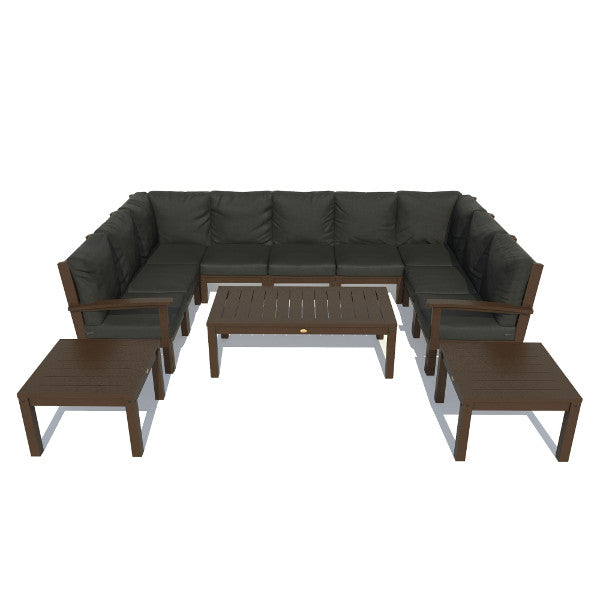 Bespoke Deep Seating Sofa and Ottoman Outdoor Sofa Firecracker Red / Coastal Teak