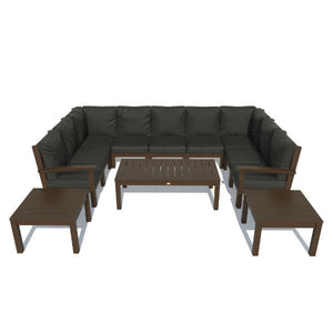 Bespoke Deep Seating Sofa and Ottoman Outdoor Sofa Firecracker Red / Coastal Teak