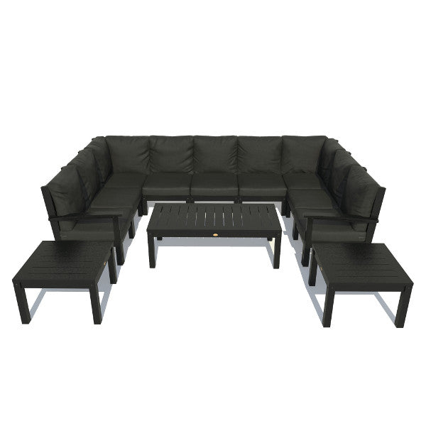 Bespoke Deep Seating Sofa and Ottoman Outdoor Sofa Jet Black / Black