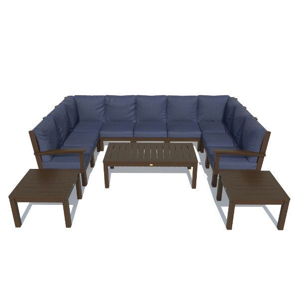 Bespoke Deep Seating Sofa and Ottoman Outdoor Sofa Jet Black / Coastal Teak