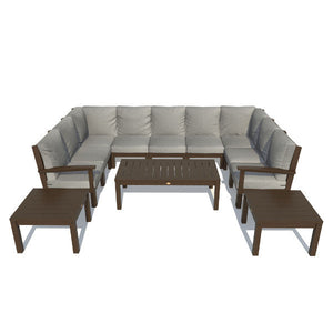 Bespoke Deep Seating Sofa and Ottoman Outdoor Sofa Navy Blue / Coastal Teak