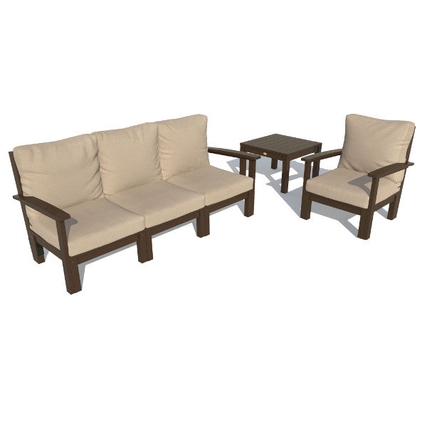Bespoke Deep Seating Sofa, Chair and Side Table Sectional Set Dune / Weathered Acorn