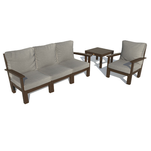 Bespoke Deep Seating Sofa, Chair and Side Table Sectional Set Stone Gray / Weathered Acorn