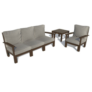 Bespoke Deep Seating Sofa, Chair and Side Table Sectional Set Stone Gray / Weathered Acorn