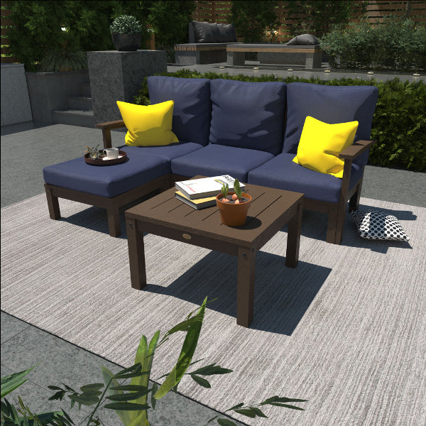 Bespoke Deep Seating Sofa, Ottoman and Side Table Sectional Set