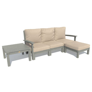 Bespoke Deep Seating Sofa, Ottoman and Side Table Sectional Set Dune / Coastal Teak