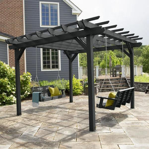 Bodhi Pergola (12 x 12) with 2 Weatherly 4ft Swings Swing