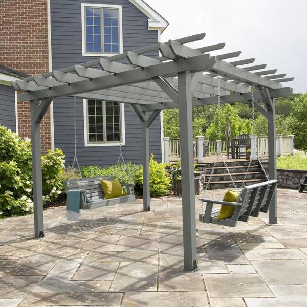 Bodhi Pergola (12 x 12) with 2 Weatherly 4ft Swings Swing