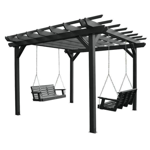 Bodhi Pergola (12 x 12) with 2 Weatherly 4ft Swings Swing Black