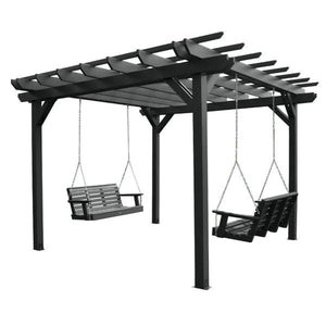 Bodhi Pergola (12 x 12) with 2 Weatherly 4ft Swings Swing Black