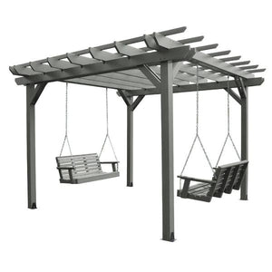 Bodhi Pergola (12 x 12) with 2 Weatherly 4ft Swings Swing Coastal Teak