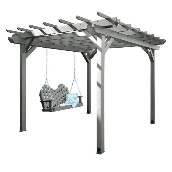 Bodhi Pergola and Classic Westport Swing Set 5ft Westport Swing 10 x10 / Coastal Teak