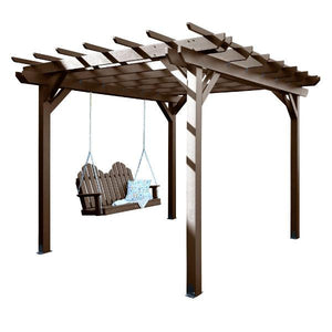 Bodhi Pergola and Classic Westport Swing Set 5ft Westport Swing 10 x10 / Weathered Acorn