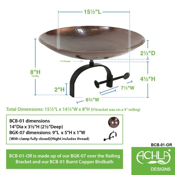 Burnt Copper Birdbath Birdbath