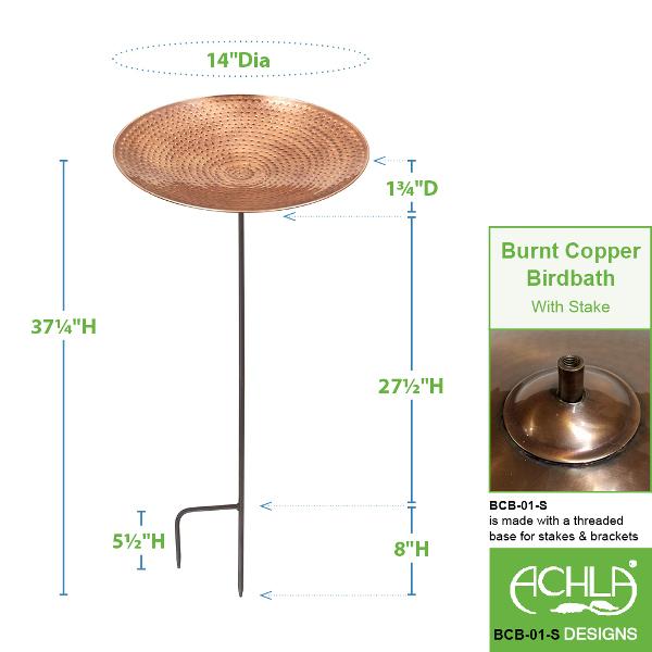 Burnt Copper Birdbath Birdbath
