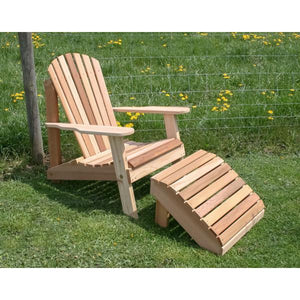Cedar American Forest Adirondack Chair & Footrest Set