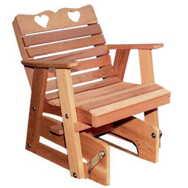 Cedar Country Hearts Rocking Glider Chair Outdoor Glider