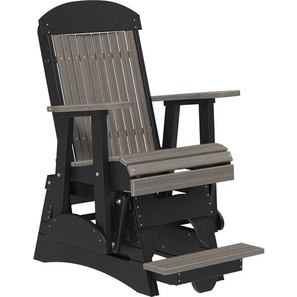 Classic Balcony Glider Outdoor Glider 2ft / Coastal Gray &amp; Black