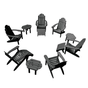 Classic Westport Adirondack Fireside Set Conversation Set Black