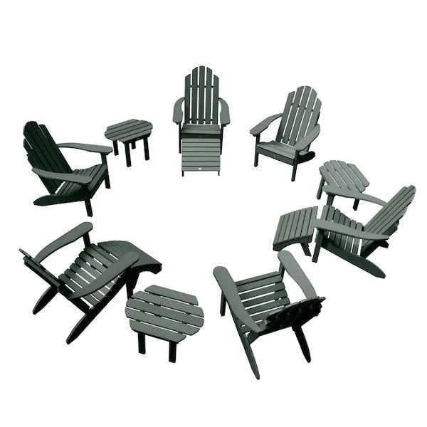 Classic Westport Adirondack Fireside Set Conversation Set Charleston Green
