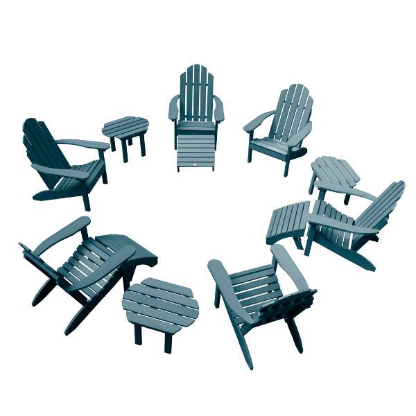 Classic Westport Adirondack Fireside Set Conversation Set Nantucket Blue