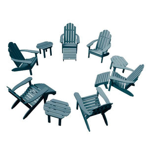 Classic Westport Adirondack Fireside Set Conversation Set Nantucket Blue
