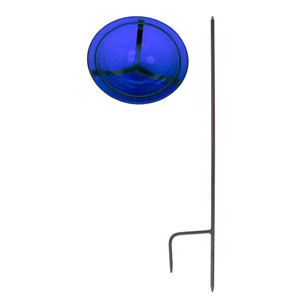 Cobalt Blue Crackle Glass Birdbath Bowl Birdbath Bowls 12 inch / Birdbath Bowl with Stake