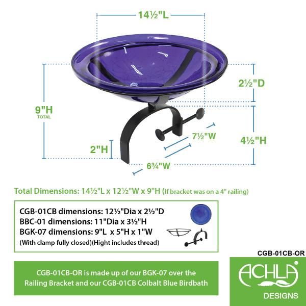 Cobalt Blue Crackle Glass Birdbath Bowl Birdbath Bowls