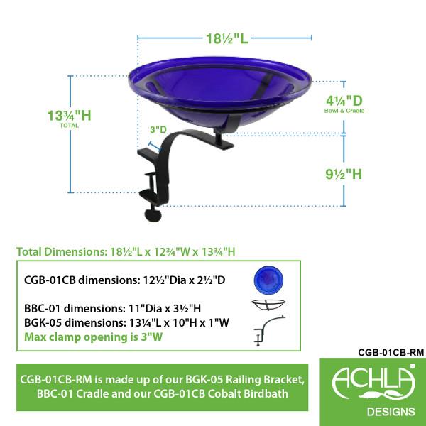 Cobalt Blue Crackle Glass Birdbath Bowl Birdbath Bowls