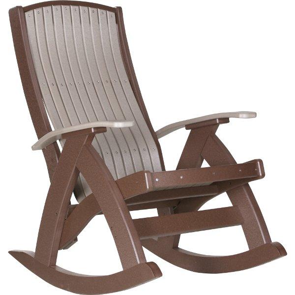 Comfort Rocker Rocker Chair Weatherwood &amp; Chestnut Brown