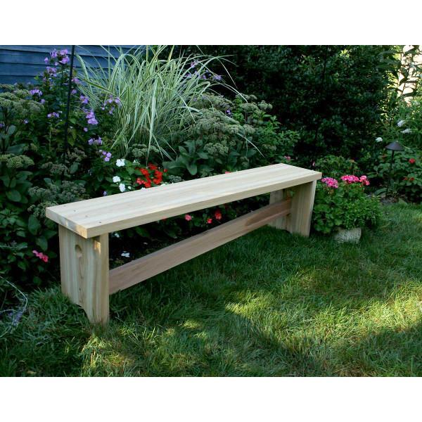 Creekvine Design 5' Cedar 1800 Traditional Bench w/ Slant Brace Garden Benches Unfinished
