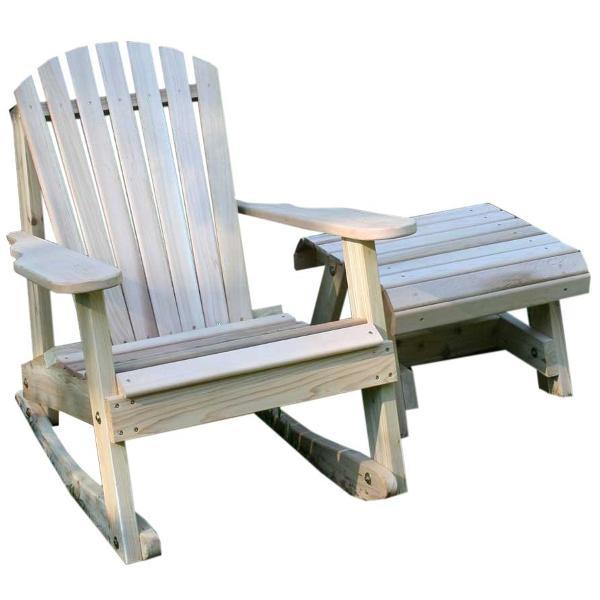 Creekvine Design Cedar American Forest Adirondack Rocker &amp; Side Table Set Adirondack Unfinished